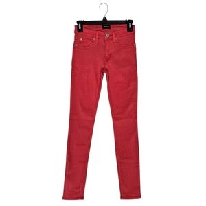 Hudson Mid Rise Ankle Natalie Super Skinny Red Orange Jeans 25 NWT